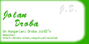 jolan droba business card